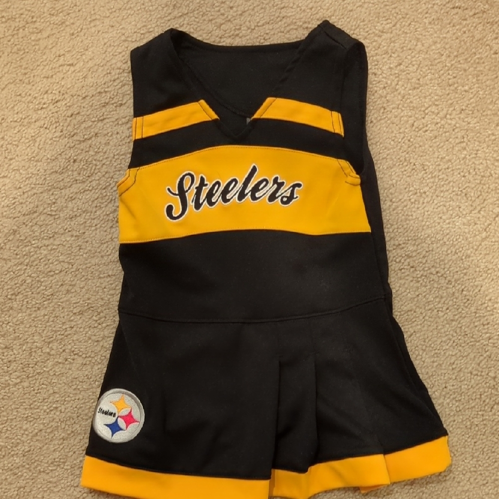 Steelers Kids Cheerleader Casual Dress - Black and Yellow